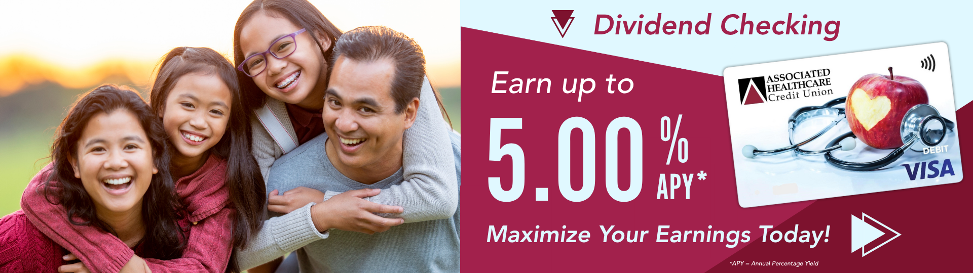 Dividend Checking - 5% APY Mobile Banner Dividend Checking - Earn up to 5% APY