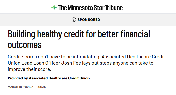 building healthy credit - ahcu star tribune article