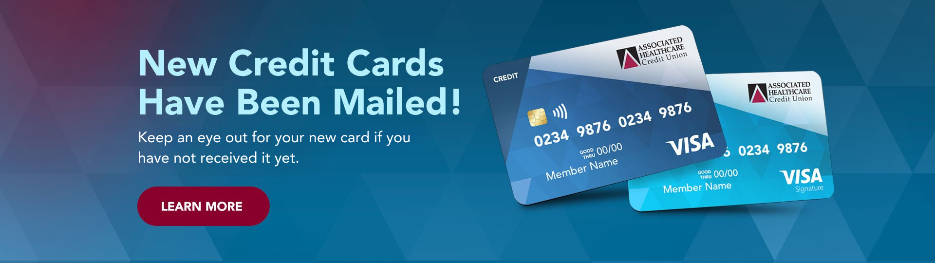 New AHCU Credit Card Mailed